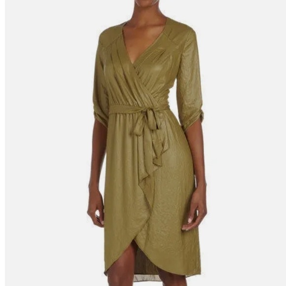 BCBGMAXAZRIA DARK CHARTREUSE "TABEA" COCKTAIL DRESS xs - Picture 1 of 7